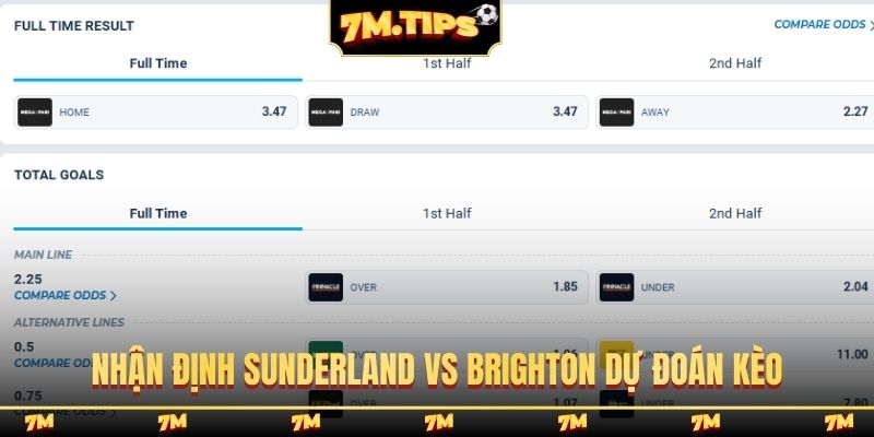 Nhận định Sunderland vs Brighton dự đoán kèo